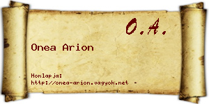 Onea Arion névjegykártya